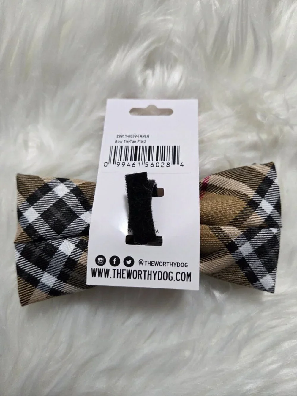 The Worthy Dog Plaid Design Collar Bow